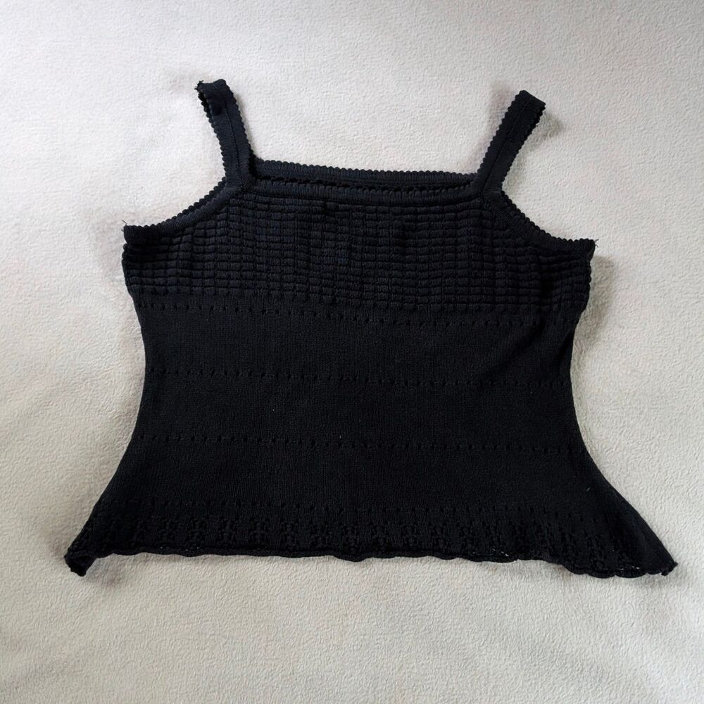 Vintage Silk Knit Camisole Tank Top Women's Medium Black - Picture 3 of 9